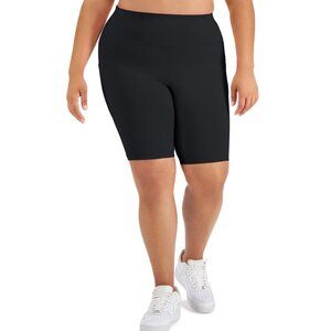Ideology ID Plus Size Pull-On Bicycle Shorts With Side Pockets  black 2X